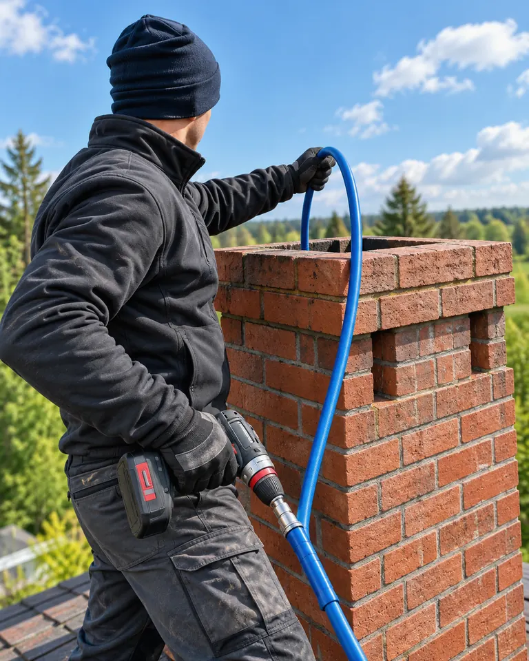 Mechanické čistenie komína rotačným systémom TurboSpiner